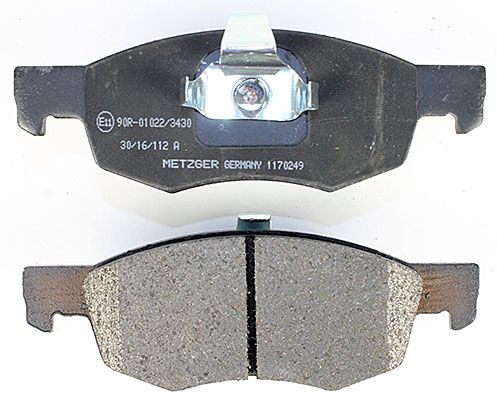 Bremsbelagsatz, Scheibenbremse METZGER 1170249 f&uuml;r FIAT RENAULT, Vorderachse