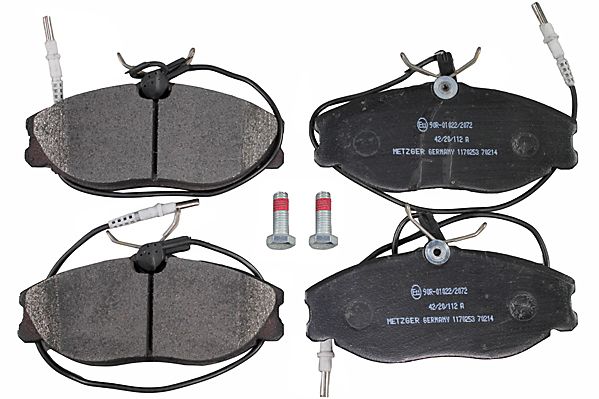 Bremsbelagsatz, Scheibenbremse METZGER 1170253 f&uuml;r PEUGEOT, Vorderachse