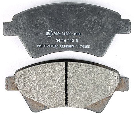 Bremsbelagsatz, Scheibenbremse METZGER 1170255 f&uuml;r RENAULT, Vorderachse