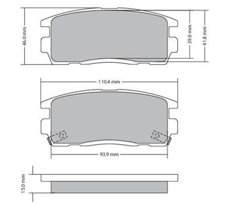 Bremsbelagsatz, Scheibenbremse METZGER 1170256 f&uuml;r OPEL, Hinterachse