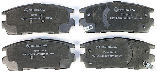 Bremsbelagsatz, Scheibenbremse METZGER 1170256 f&uuml;r OPEL, Hinterachse