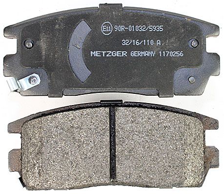 Bremsbelagsatz, Scheibenbremse METZGER 1170256 f&uuml;r OPEL, Hinterachse