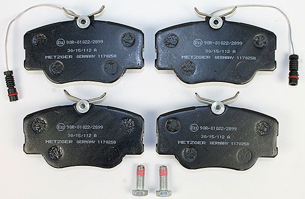 Bremsbelagsatz, Scheibenbremse METZGER 1170258 f&uuml;r MERCEDES-BENZ, Vorderachse