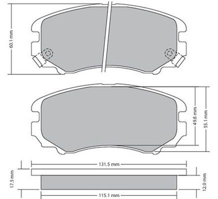 Bremsbelagsatz, Scheibenbremse METZGER 1170262 f&uuml;r HYUNDAI KIA, Vorderachse