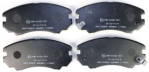 Bremsbelagsatz, Scheibenbremse METZGER 1170262 f&uuml;r HYUNDAI KIA, Vorderachse