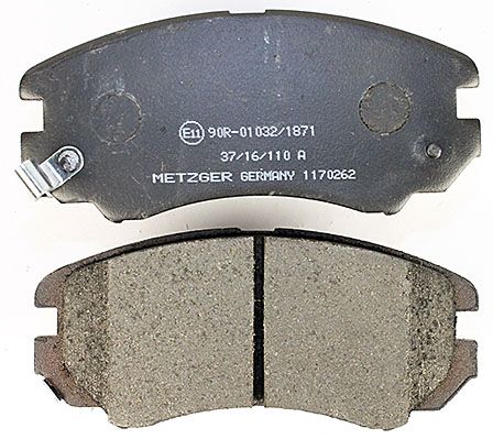 Bremsbelagsatz, Scheibenbremse METZGER 1170262 f&uuml;r HYUNDAI KIA, Vorderachse