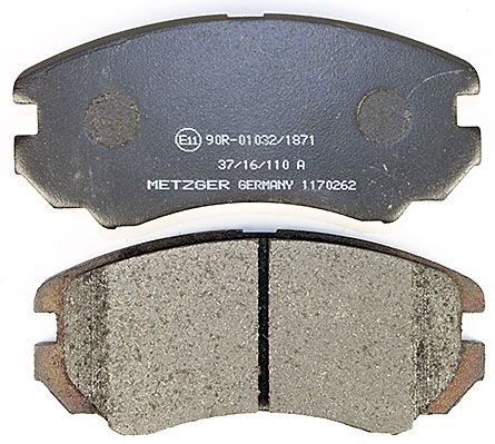 Bremsbelagsatz, Scheibenbremse METZGER 1170262 f&uuml;r HYUNDAI KIA, Vorderachse