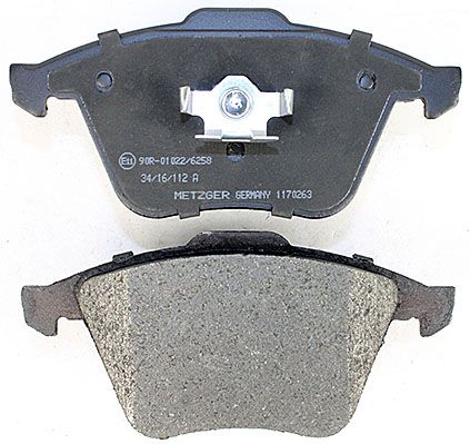 Bremsbelagsatz, Scheibenbremse METZGER 1170263 f&uuml;r VAG, Vorderachse
