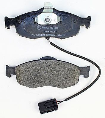 Bremsbelagsatz, Scheibenbremse METZGER 1170267 f&uuml;r FORD, Vorderachse