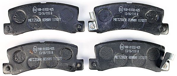 Bremsbelagsatz, Scheibenbremse METZGER 1170277 f&uuml;r TOYOTA, Hinterachse
