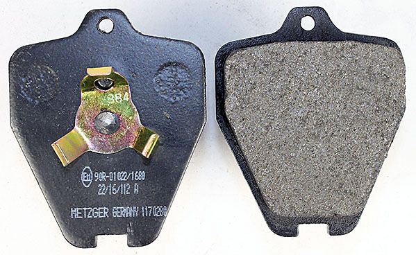 Bremsbelagsatz, Scheibenbremse METZGER 1170280 f&uuml;r AUDI, Vorderachse