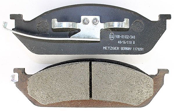 Bremsbelagsatz, Scheibenbremse METZGER 1170281 f&uuml;r MERCEDES-BENZ, Vorderachse