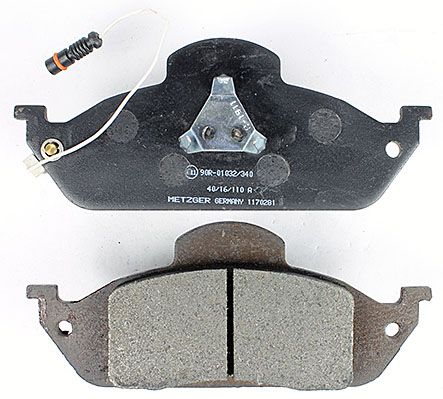 Bremsbelagsatz, Scheibenbremse METZGER 1170281 f&uuml;r MERCEDES-BENZ, Vorderachse