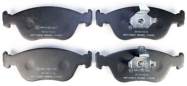 Bremsbelagsatz, Scheibenbremse METZGER 1170282 f&uuml;r VOLVO, Vorderachse