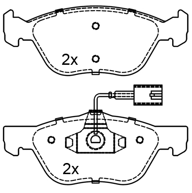 Bremsbelagsatz, Scheibenbremse METZGER 1170285 f&uuml;r ALFA ROMEO, Vorderachse