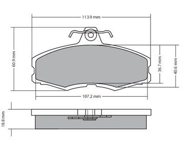 Bremsbelagsatz, Scheibenbremse METZGER 1170286 f&uuml;r SKODA VW, Vorderachse