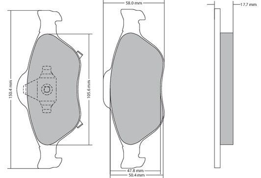 Bremsbelagsatz, Scheibenbremse METZGER 1170287 f&uuml;r TOYOTA, Vorderachse