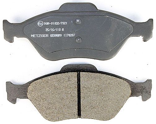 Bremsbelagsatz, Scheibenbremse METZGER 1170287 f&uuml;r TOYOTA, Vorderachse