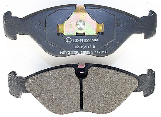 Bremsbelagsatz, Scheibenbremse METZGER 1170293 f&uuml;r SAAB, Vorderachse