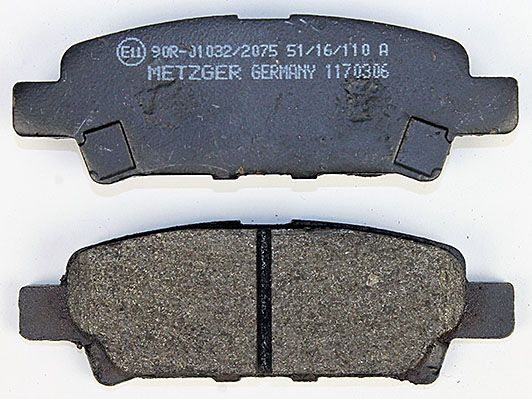 Bremsbelagsatz, Scheibenbremse METZGER 1170306 f&uuml;r CITRO&Euml;N DODGE MITSUBISHI JEEP