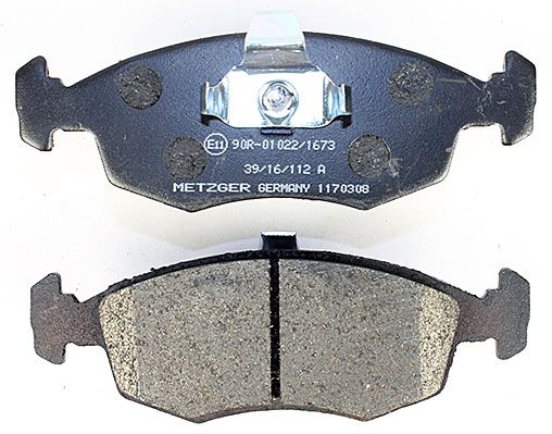 Bremsbelagsatz, Scheibenbremse METZGER 1170308 f&uuml;r FIAT, Vorderachse