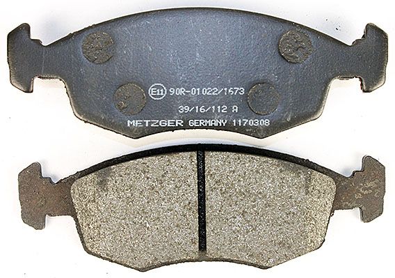 Bremsbelagsatz, Scheibenbremse METZGER 1170308 f&uuml;r FIAT, Vorderachse