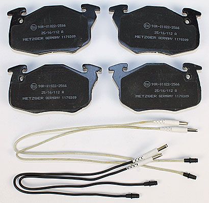 Bremsbelagsatz, Scheibenbremse METZGER 1170309 f&uuml;r PEUGEOT RENAULT, Vorderachse