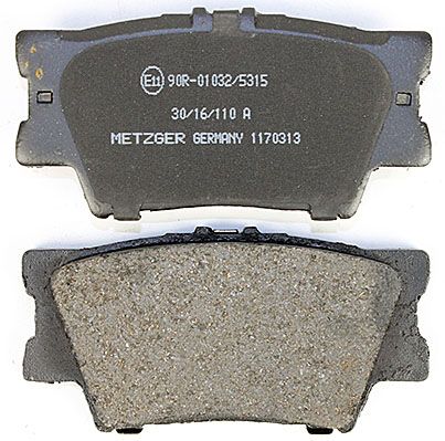 Bremsbelagsatz, Scheibenbremse METZGER 1170313 GREENPARTS f&uuml;r TOYOTA