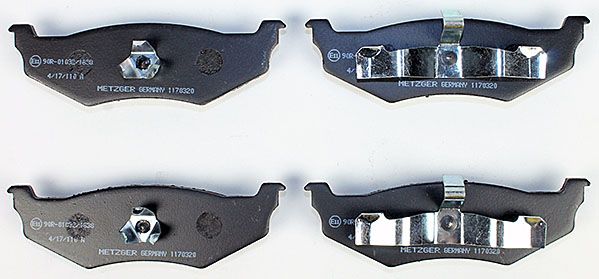 Bremsbelagsatz, Scheibenbremse METZGER 1170320 f&uuml;r CHRYSLER, Hinterachse