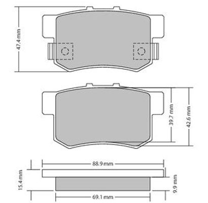 Bremsbelagsatz, Scheibenbremse METZGER 1170328 f&uuml;r HONDA, Hinterachse