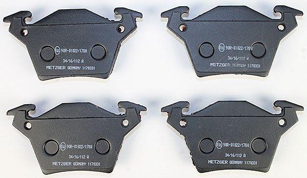 Bremsbelagsatz, Scheibenbremse METZGER 1170331 f&uuml;r MERCEDES-BENZ, Hinterachse