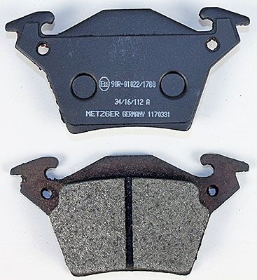 Bremsbelagsatz, Scheibenbremse METZGER 1170331 f&uuml;r MERCEDES-BENZ, Hinterachse