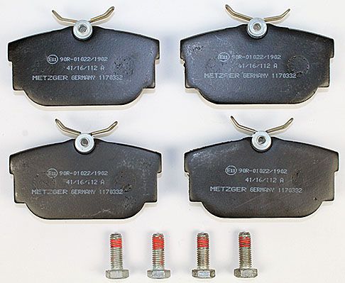 Bremsbelagsatz, Scheibenbremse METZGER 1170332 f&uuml;r VAG, Hinterachse
