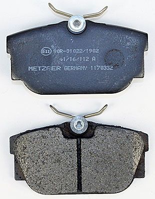 Bremsbelagsatz, Scheibenbremse METZGER 1170332 f&uuml;r VAG, Hinterachse