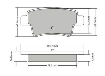 Bremsbelagsatz, Scheibenbremse METZGER 1170333 f&uuml;r FIAT OPEL, Hinterachse