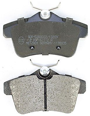 Bremsbelagsatz, Scheibenbremse METZGER 1170335 GREENPARTS f&uuml;r CITRO&Euml;N PEUGEOT