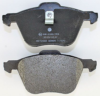 Bremsbelagsatz, Scheibenbremse METZGER 1170342 f&uuml;r FORD VAG, Vorderachse