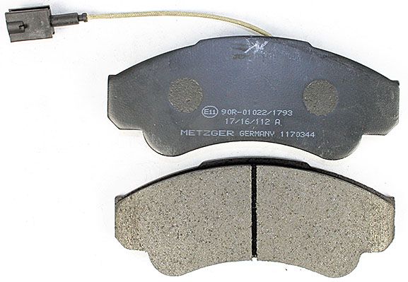 Bremsbelagsatz, Scheibenbremse METZGER 1170344 f&uuml;r CITRO&Euml;N FIAT PEUGEOT