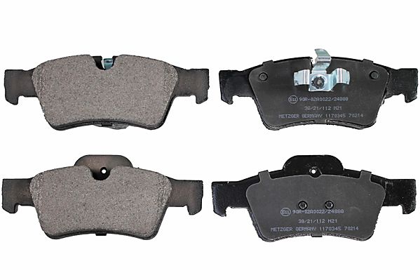 Bremsbelagsatz, Scheibenbremse METZGER 1170345 f&uuml;r MERCEDES-BENZ, Hinterachse