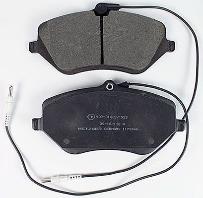 Bremsbelagsatz, Scheibenbremse METZGER 1170346 f&uuml;r PEUGEOT, Vorderachse
