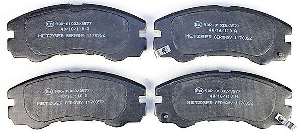 Bremsbelagsatz, Scheibenbremse METZGER 1170352 f&uuml;r OPEL, Vorderachse