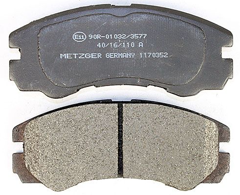 Bremsbelagsatz, Scheibenbremse METZGER 1170352 f&uuml;r OPEL, Vorderachse