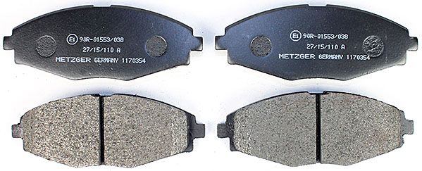 Bremsbelagsatz, Scheibenbremse METZGER 1170354 f&uuml;r DAEWOO, Vorderachse