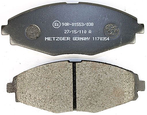 Bremsbelagsatz, Scheibenbremse METZGER 1170354 f&uuml;r DAEWOO, Vorderachse