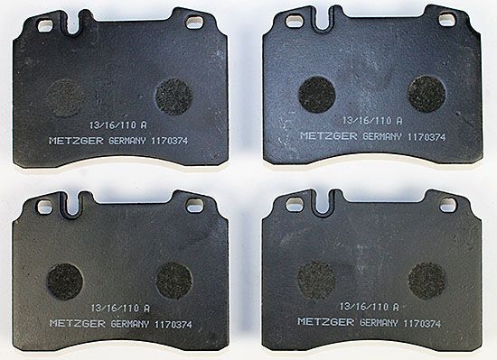 Bremsbelagsatz, Scheibenbremse METZGER 1170374 f&uuml;r MERCEDES-BENZ, Vorderachse