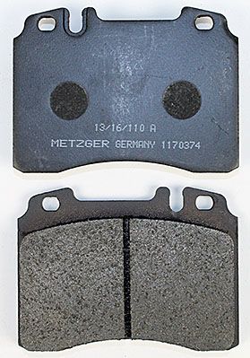 Bremsbelagsatz, Scheibenbremse METZGER 1170374 f&uuml;r MERCEDES-BENZ, Vorderachse