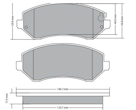 Bremsbelagsatz, Scheibenbremse METZGER 1170378 f&uuml;r CHRYSLER, Vorderachse