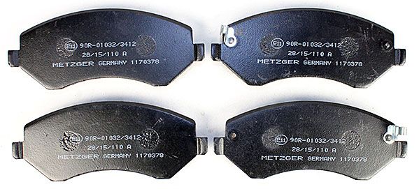 Bremsbelagsatz, Scheibenbremse METZGER 1170378 f&uuml;r CHRYSLER, Vorderachse