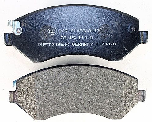 Bremsbelagsatz, Scheibenbremse METZGER 1170378 f&uuml;r CHRYSLER, Vorderachse