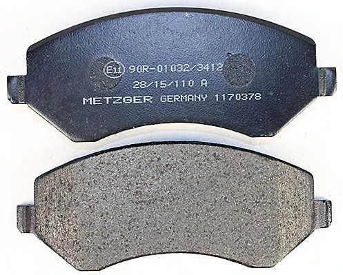 Bremsbelagsatz, Scheibenbremse METZGER 1170378 f&uuml;r CHRYSLER, Vorderachse